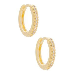 The M Jewelers NY The Melrose Huggies in Gold New Womens Small Hoops Crystals
